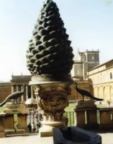 Pineal_Gland,_Vatican, Court of the Pinecone,_open_sarcophagus_-_no_more_death