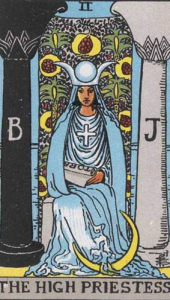 The High Priestess as middle pillar to the opposing pillars of mercy and severity