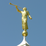 The Angel Moroni atop the Birmingham LDS Temple