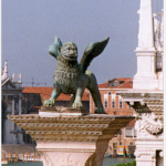 The Lion of St Mark I think it is appropriate that the artist positioned him so he’s glaring directly into the Doges’s Palace.